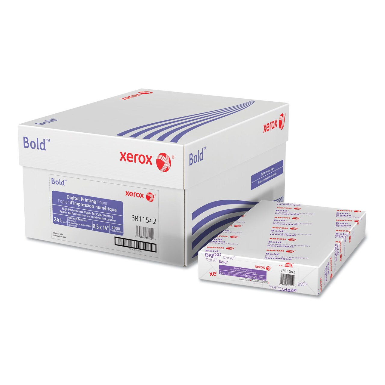 Xerox Bold Digital Printing Paper 98 Bright 24lb 8.5 x 14 White 500 Sheets/Ream 8 Reams/Carton